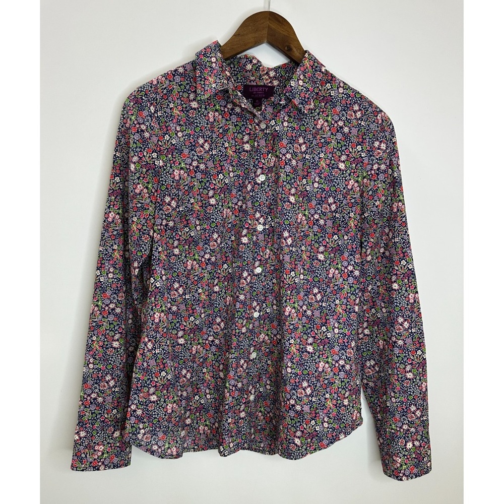 J.Crew Liberty Kayoko Floral Indigo Sunset Perfect Shirt G0534 Women's Size 6 - Picture 11 of 11
